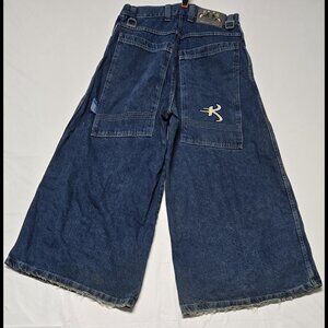 Vintage 90s Kik Wear Jeans USA Made Size 28 Extreme Wide Leg Rave Y2K